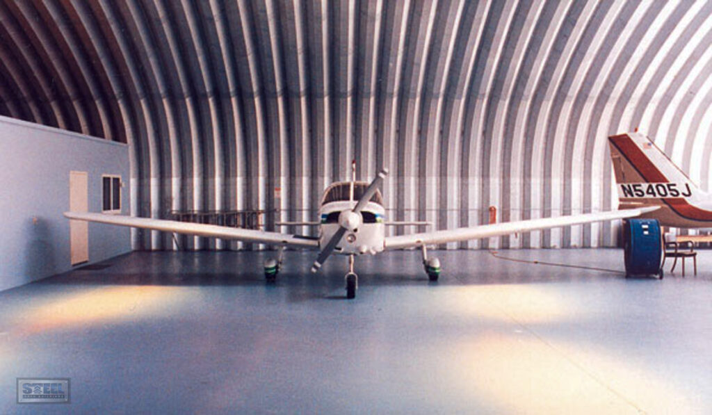 metal airplane hangar